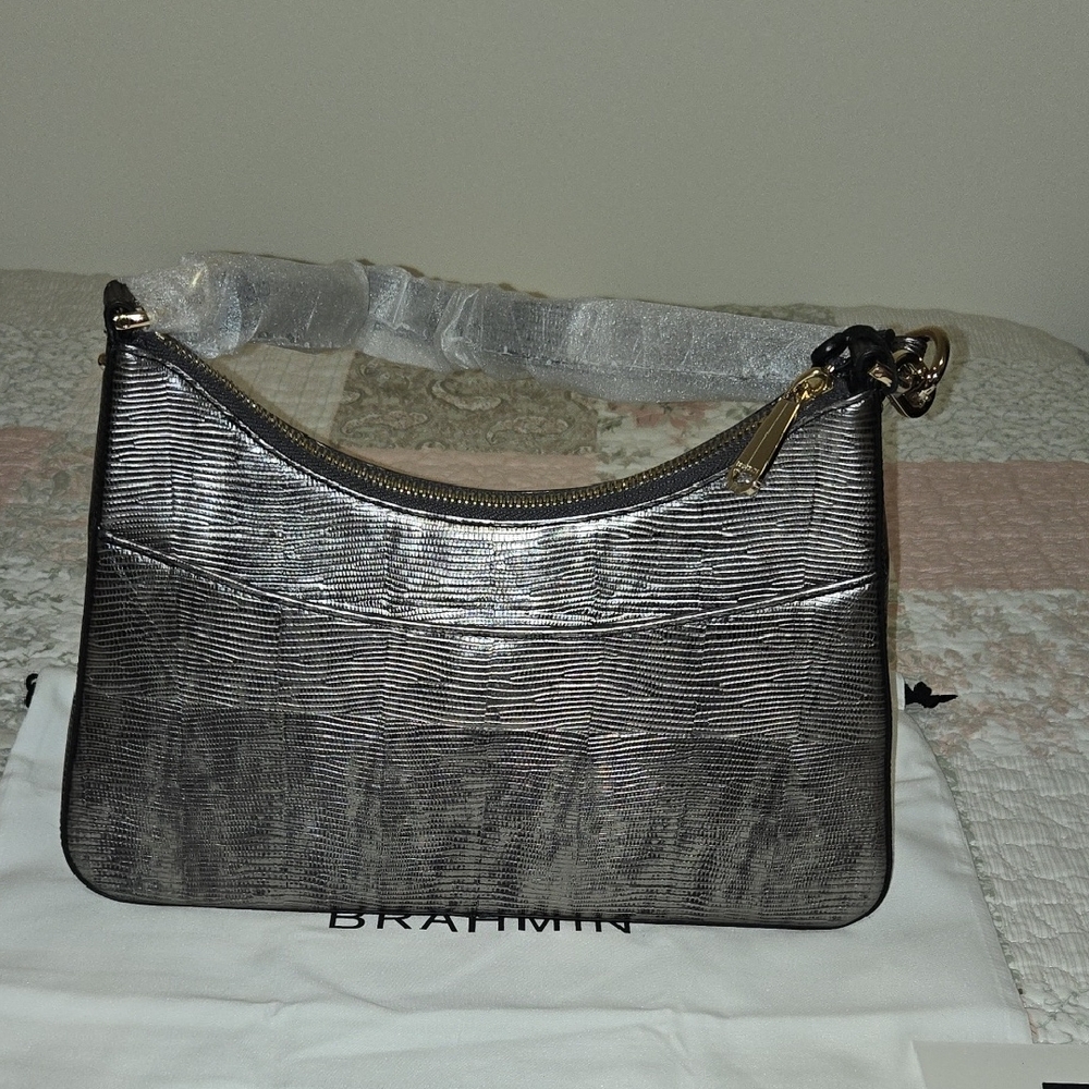 NWT Brahmin ESME Shoulder Bag In Chrome Tamar - Picture 5 of 15